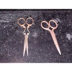 Vintage Ornate Embroidery Scissors Set Bronze Silver Metal Antique Sewing Shears