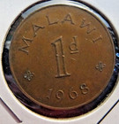 1968 Malawi 1 Penny  Xf Km  6