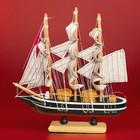 Decorative Model Wooden Sailing Ship Decor Set Of 2