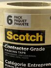 Expired Lot Of 6 Scotch Contractor Grade Masking Tape  0 94 Inches By 60 1 Yards
