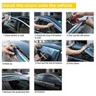 Smoke Tint With Chrome Trim Window Visors Compatible With 2007-2011 07-11 Crv