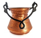 Vintage Hammered Solid Copper Small Pot W Cast Iron Handle Spain Signed