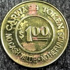 National Pride Self Serve Carwash -  1 No Cash Value Car Wash Token 27mm  c1938 