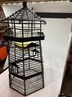 Vintage Lighthouse Candle Holder  Black Metal Construction Includes Glass Holder