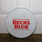 Vtg Beck s Bier Number One Imported German Beer Advertising 13  Round Metal Tray
