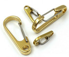 3pcs Solid Brass  Stainless Steel Carabiner Spring Snap Hook Clip Key Chain Edc