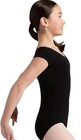 Capezio  Black Classic Pull On Short Sleeve Dance Leotard Size 2-4 Toddler