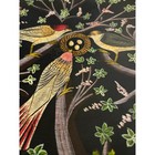 Vintage Hand Painted Round Metal Bowl 14 5  Birds   Nest In Tree