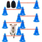 Dog Agility Training Hurdle Cone Set 6 Pcs Kit-12 Xcones 6 Xagility Rods W  Bag