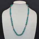 Vintage Alice Platero Navajo Handmade Sterling Turquoise Beaded 28  Necklace