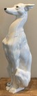 Whippet Greyhound Dog Statue Ceramic Figurine Sitting White 28    Italy Vintage