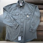 Lot 2 Carhartt Fr Button Down Work Shirts Large Reg  Cat 2  Nfpa 2112  392-31