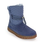 Muk Luks Women s Mid Height Winter Boot Twilight Blue Suede Quilted Faux Fur 6 5
