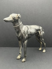 Antique Greyhound Dog Statue Art Deco Style Cast Metal Racing Dog Vintage Patina