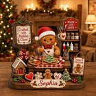 Personalized Wooden Block  Christmas Gingerbread