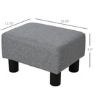 16    Cubed Modern Linen Fabric Pouf Footrest Ottoman Furniture Grey