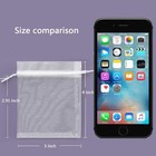 50x Premium White Organza Gift Bags 3x4 Jewelry Pouches Wedding Favor Mesh Bags
