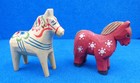 Two Vintage Miniature Sweden Dala Horse Figures
