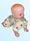 Vtg 1940s Celluloid Plastic   Tin Crawling Baby Wind-up Toy Works    Adorable 