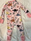 Little Sleepies Pink Jurassic Jungle Zippy Size 0-3 Months Bamboo Sleeper