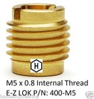 E-z Lok P n 400-m5  M5 Threaded Brass Insert For Wood  10 Pieces 