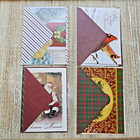 Christmas Greeting Cards 4 Pc Lot Matching Envelopes 5x7 Santa Puppy Cardinals