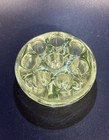 Vintage Uranium Glass Flower Frog 8-hole 2 5    X 1 5    Glows Under Black Light