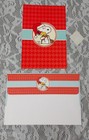 Hallmark Peanuts Christmas Card Snoopy Woodstock Santa Present Envelope   Seal