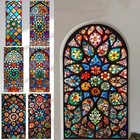 Vintage European Static Cling Privacy Window Film Opaque Stained Church Cling 