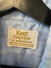Vintage Arrow Kent Collection Dress Shirt Mens Medium Blue Jacquard Disco 70s