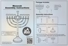 9  Silvertone Candle Menorah Traditional Rounded Branches Hanukkah Chanukah