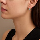Minimalist Oval Green Turquoise Sterling Silver Hook Dangle Earrings