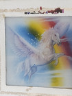 Vintage 1980 s Framed Glass Pegasus And Unicorn Mirrors Carnival Fair Prize