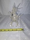 Clear Glass Attacking Dragon Figurine  Wings Glass Figure Mythical Fantasy Claws
