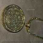 2 Ct Round Moissanite Mens Circle Medallion Charm Pendant 14k Yellow Gold Plated
