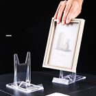 Clear Acrylic Display Easels Adjustable Plate Holder Stand Picture Frames Rack   