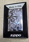 Zippo Windproof High Polished Chrome Lighter Filigree  28530 New In Box