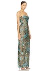 Bronx And Banco Dahlia Maxi Dress In Teal Multi size Medium