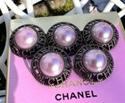 Set Of 5 Pieces     20 Mm 0 79 Inch Chanel Logo Replacement Button Cc Stamped