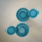 Tupperware New Large Hourglass Salt   Pepper Shaker Set Caribbean Blue Sea New