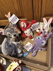 Vintage New Old Stock Disney Plush Bean Bag Plush Characters Mixed Movies 