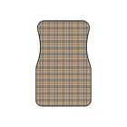 Stylish Beige Plaid Car Mats Set - Perfect For Car Enthusiasts  Gifts For Her