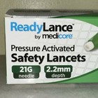 Readylance Pressure Activated Safety Lancets Box Of 100 Lancets 21gx2 2mm Green