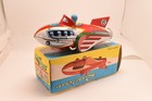 Vintage Chinese Tin Friction Space Rocket Toy W  Original Box        Litho 1960s Col