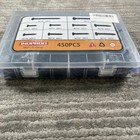Indprod 450pcs Metric Sheet Metal Screws Assortment Pan Head Phillips Black