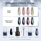 Cat Eye Gel Nail Polish Set With Magnet  12 Pcs Holographic Glitter Purple Blue