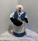 Rare 2002 Gemmy Snowflake Spinning Snowman Sings Snowmiser Fully Working W  Box 