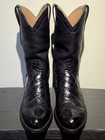 Tecovas Size 13d Black Gator Belly Cowboy Boots Round Toe