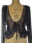 Urban Outfitters Y2k Whimsygoth Black Sheer Lace Ruffle Tie-front Top  Size M