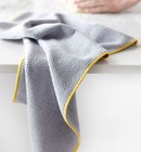 Norwex Diamond Texture Kitchen Towel  Graphite Yellow Trim New Gray Microfiber 